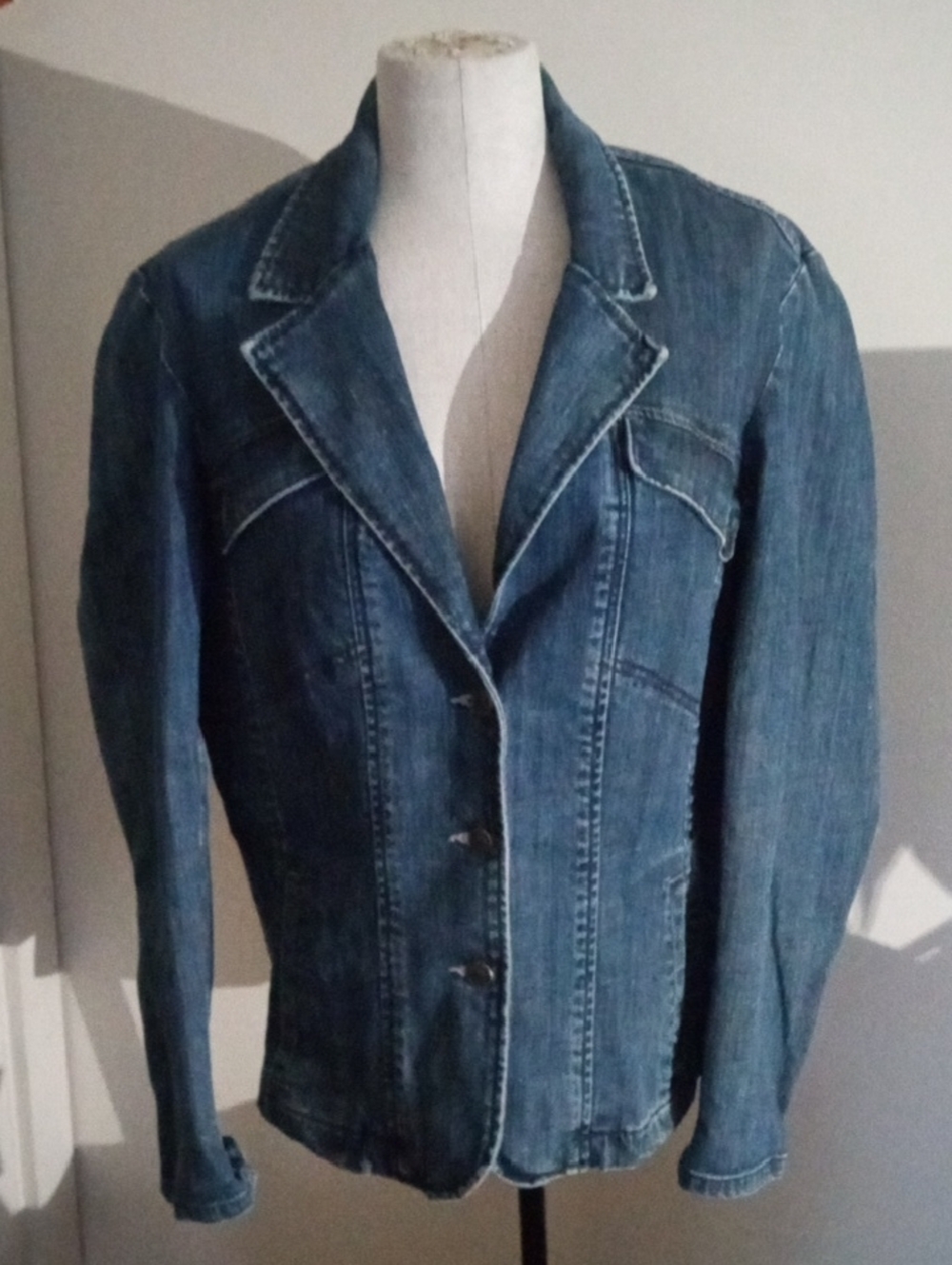 Vintage 90s Eddie Bauer Denim Blazer Jacket Extra Large bg151